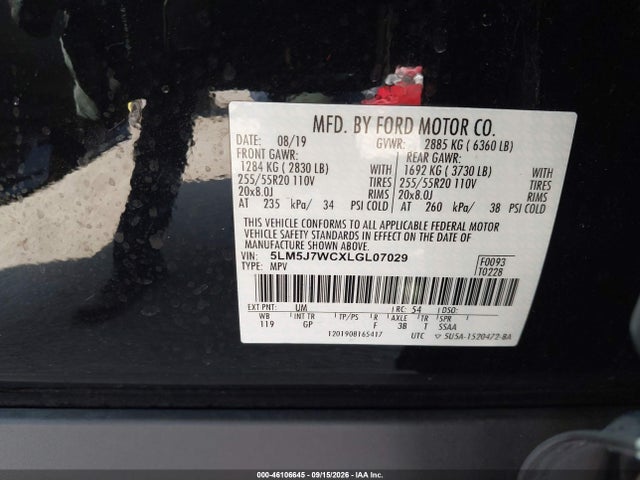 Lincoln Aviator Reserve 2020 5LM5J7WCXLGL07029 Image 9
