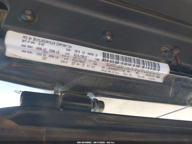 46106693 :رقم المزاد ، 1J4F449S04P717743 vin ، 2004 Jeep Wrangler Sport Rhd مزاد بيع