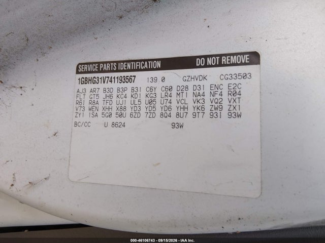 Продажа на аукционе авто 2004 Chevrolet Express Cutaway, vin: 1GBHG31V741193567, номер лота: 46106743