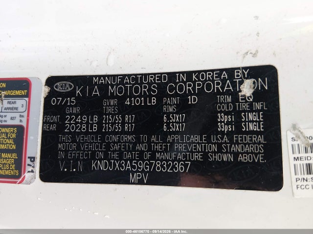 KIA Soul ! 2016 KNDJX3A59G7832367 Image 9