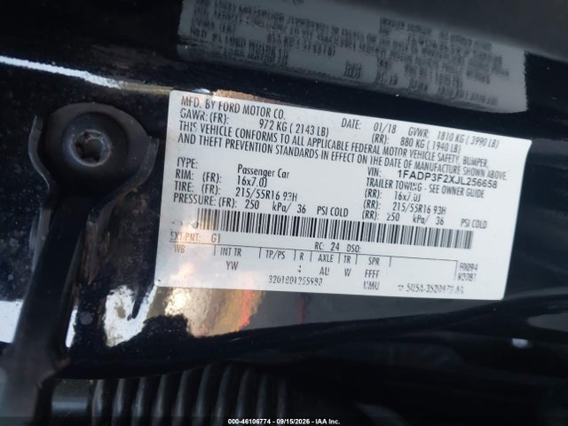 Продажа на аукционе авто 2018 Ford Focus Se, vin: 1FADP3F2XJL256658, номер лота: 46106774