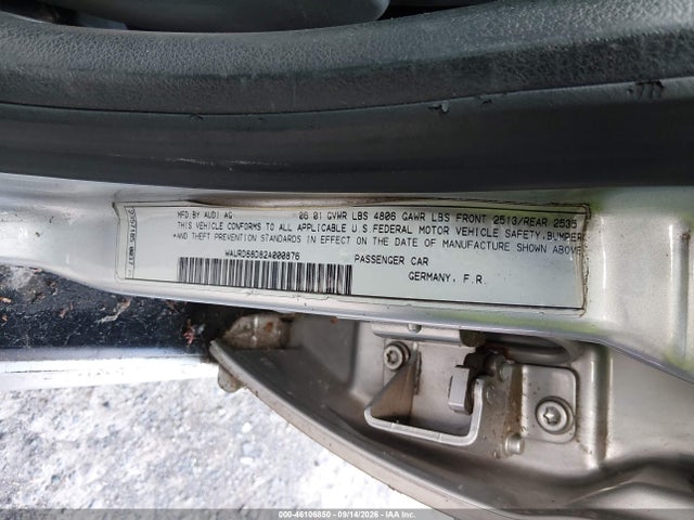 Aukcja sprzedaży 2002 Audi S4 2.7t, vin: WAURD68D82A000876, numer aukcji: 46106850