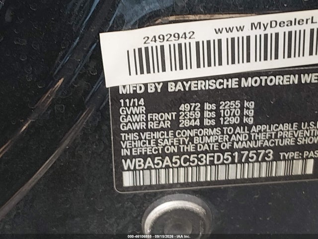 Aukcja sprzedaży 2015 Bmw 528i, vin: WBA5A5C53FD517573, numer aukcji: 46106855