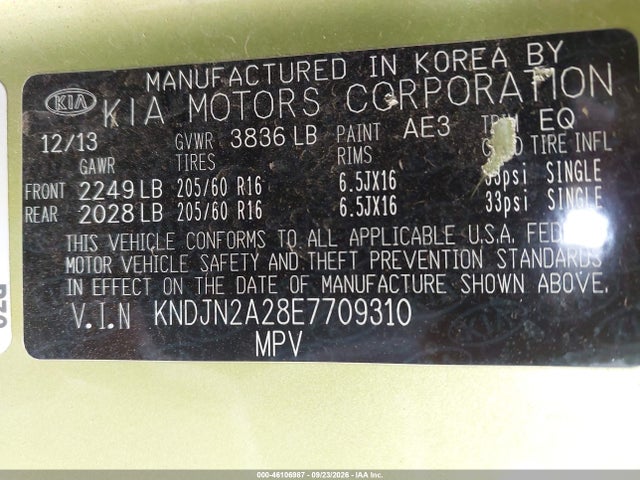 KIA Soul 2014 KNDJN2A28E7709310 Image 9