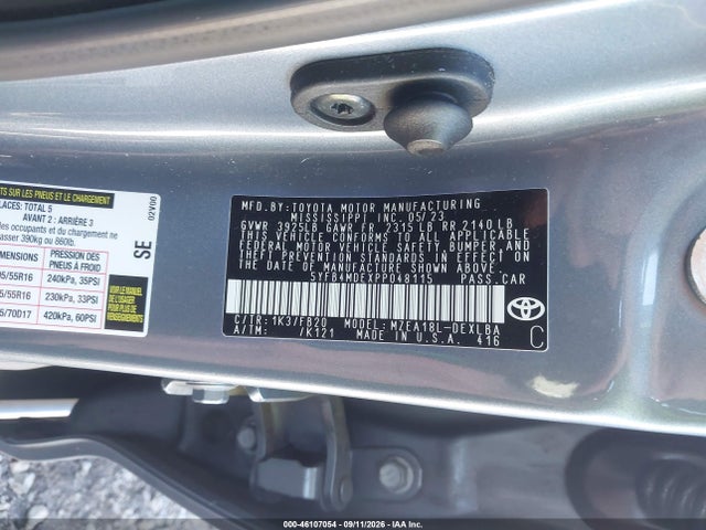 46107054 :رقم المزاد ، 5YFB4MDEXPP048115 vin ، 2023 Toyota Corolla Le مزاد بيع