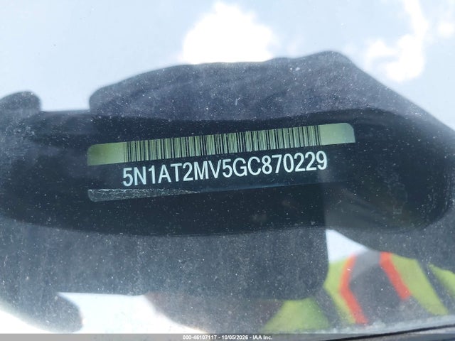 46107117 :رقم المزاد ، 5N1AT2MV5GC870229 vin ، 2016 Nissan Rogue Sl مزاد بيع