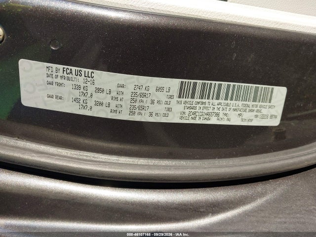 Aukcja sprzedaży 2017 Chrysler Pacifica Lx, vin: 2C4RC1CG1HR657386, numer aukcji: 46107168
