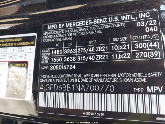 Продажа на аукционе авто 2022 Mercedes-benz Amg Gle 53 Coupe 4matic, vin: 4JGFD6BB1NA700770, номер лота: 46107188