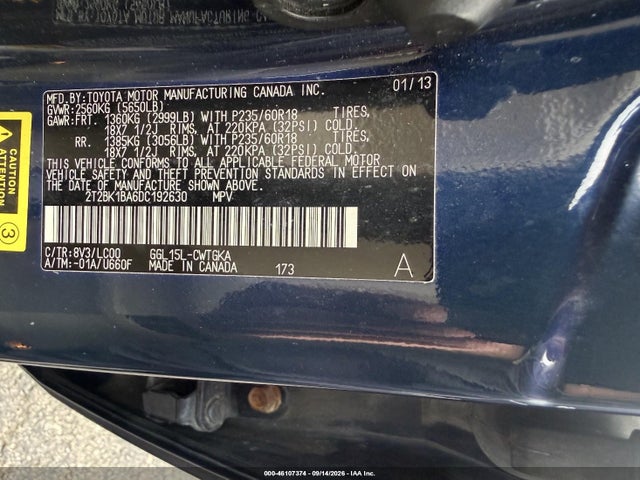 2013 Lexus Rx 350 მანქანა იყიდება აუქციონზე, vin: 2T2BK1BA6DC192630, აუქციონის ნომერი: 46107374