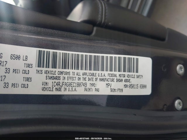 Продажа на аукционе авто 2014 Jeep Grand Cherokee Laredo, vin: 1C4RJFAG0EC180749, номер лота: 46107440