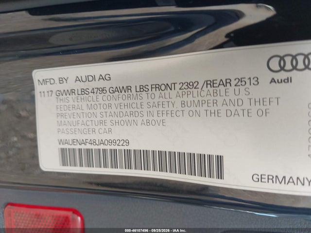 Продаж на аукціоні авто 2018 Audi A4 2.0t Premium/2.0t Tech Premium, vin: WAUENAF48JA099229, номер лоту: 46107496