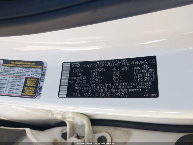 Продажа на аукционе авто 2024 Hyundai Tucson Sel, vin: 5NMJBCDE9RH299202, номер лота: 46107503