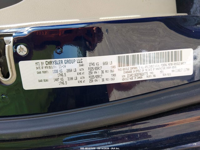 Aukcja sprzedaży 2015 Chrysler Town & Country Touring, vin: 2C4RC1BG5FR620775, numer aukcji: 46107535