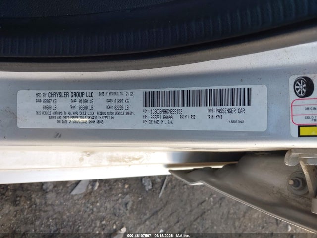 Aukcja sprzedaży 2012 Chrysler 200 Lx, vin: 1C3CCBAB6CN226152, numer aukcji: 46107597
