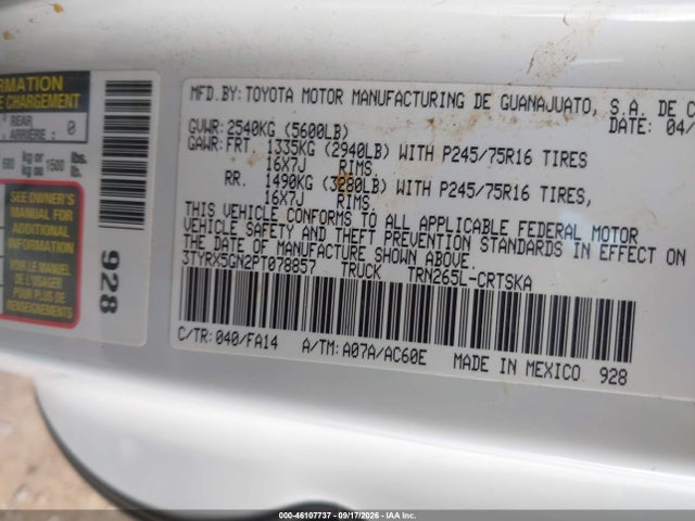 Продаж на аукціоні авто 2023 Toyota Tacoma 2wd Sr, vin: 3TYRX5GN2PT078857, номер лоту: 46107737