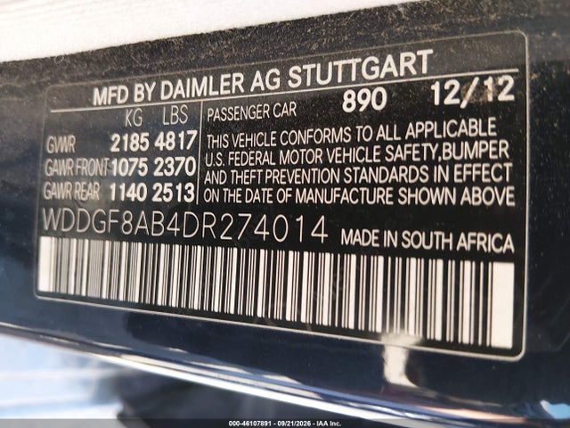 Aukcja sprzedaży 2013 Mercedes-benz C 300 Luxury 4matic, vin: WDDGF8AB4DR274014, numer aukcji: 46107891