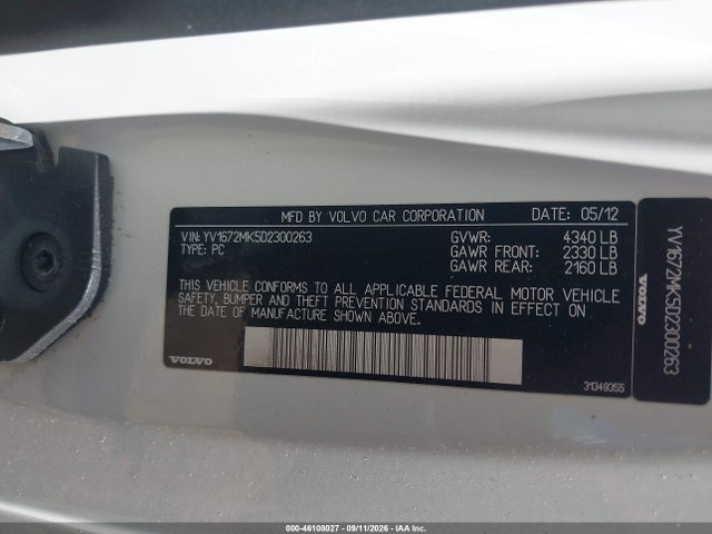 Продаж на аукціоні авто 2013 Volvo C30 T5, vin: YV1672MK5D2300263, номер лоту: 46108027