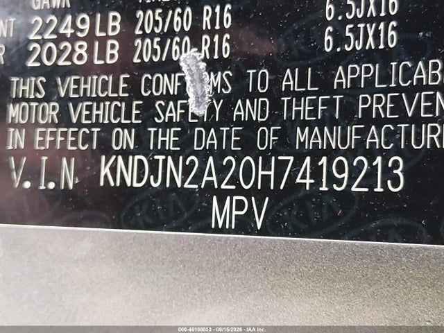 Продажа на аукционе авто 2017 Kia Soul, vin: KNDJN2A20H7419213, номер лота: 46108033