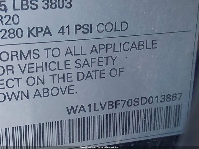 Auction sale of the 2025 Audi Q7 Premium Plus 55 Tfsi Quattro Tiptronic, vin: WA1LVBF70SD013867, lot number: 46108098