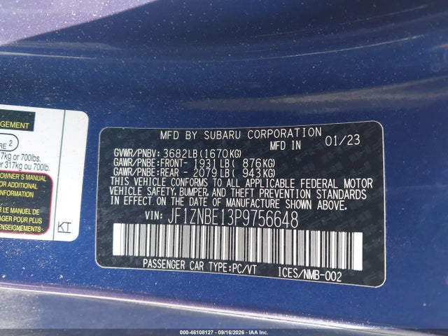 Продаж на аукціоні авто 2023 Toyota Gr86 Premium, vin: JF1ZNBE13P9756648, номер лоту: 46108127