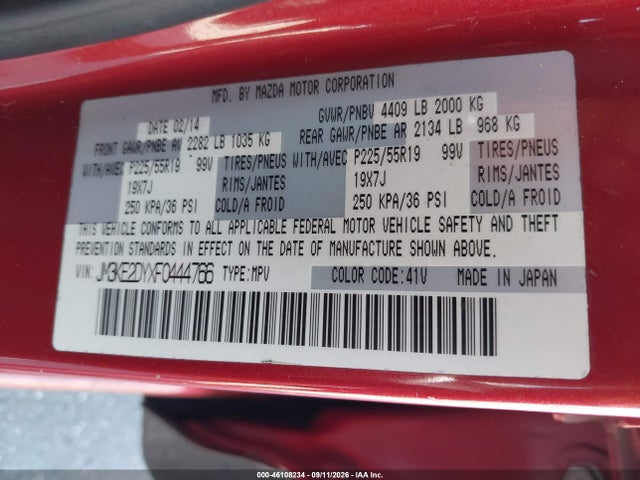 Продаж на аукціоні авто 2015 Mazda Cx-5 Grand Touring, vin: JM3KE2DYXF0444766, номер лоту: 46108234