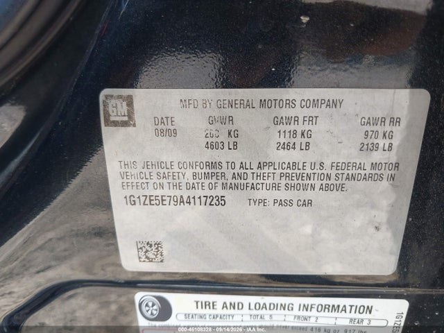 46108328 :رقم المزاد ، 1G1ZE5E79A4117235 vin ، 2010 Chevrolet Malibu Ltz مزاد بيع
