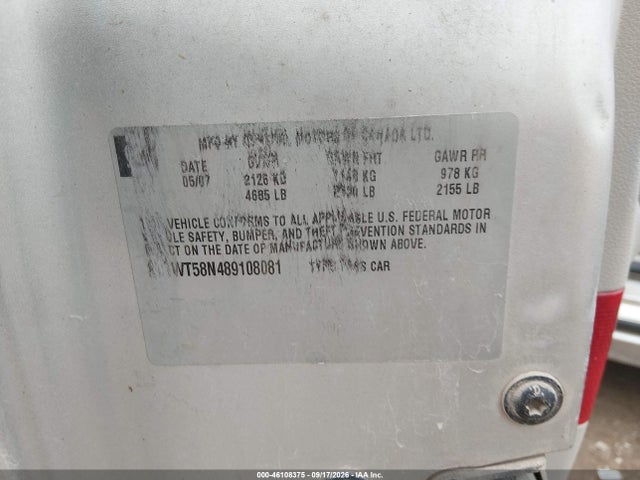 Продажа на аукционе авто 2008 Chevrolet Impala Lt, vin: 2G1WT58N489108081, номер лота: 46108375