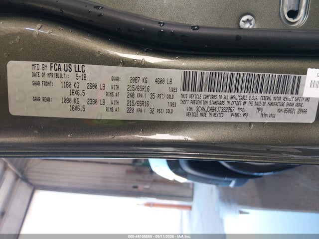 Aukcja sprzedaży 2018 Jeep Compass Sport 4x4, vin: 3C4NJDAB4JT392267, numer aukcji: 46108588