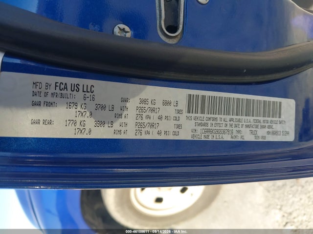 RAM 1500 Tradesman 2016 1C6RR6KG9GS367916 Image 9