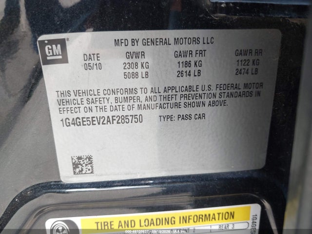 Aukcja sprzedaży 2010 Buick Lacrosse Cxs, vin: 1G4GE5EV2AF285750, numer aukcji: 46108637