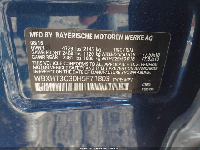 Продаж на аукціоні авто 2017 Bmw X1 Xdrive28i, vin: WBXHT3C30H5F71803, номер лоту: 46108779