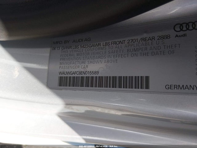 Продаж на аукціоні авто 2014 Audi A7 3.0t Premium Plus, vin: WAUWGAFC8EN015589, номер лоту: 46108904