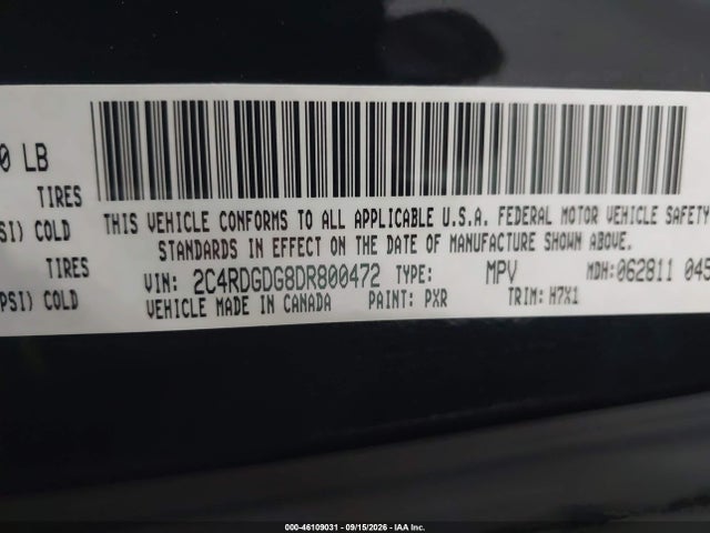 Aukcja sprzedaży 2013 Dodge Grand Caravan Crew, vin: 2C4RDGDG8DR800472, numer aukcji: 46109031