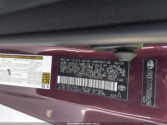 Продаж на аукціоні авто 2005 Scion Tc, vin: JTKDE177750006096, номер лоту: 46109084