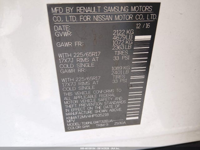 Nissan ROGUE SV 2017 KNMAT2MV4HP535218 Image 9