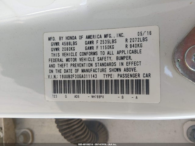 Acura Tlx V6 2016 19UUB2F30GA011143 Image 9