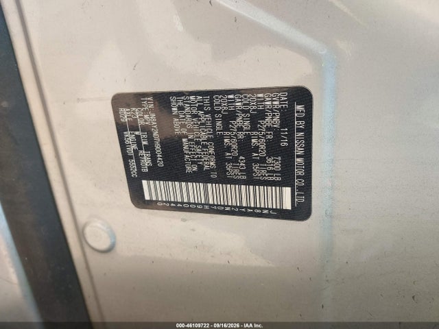 Aukcja sprzedaży 2017 Nissan Armada Sl, vin: JN8AY2ND7H9004420, numer aukcji: 46109722