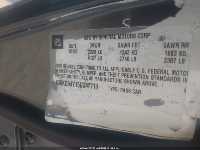 Продаж на аукціоні авто 2005 Cadillac Deville Livery, vin: 1G6KD54Y15U247718, номер лоту: 46109735