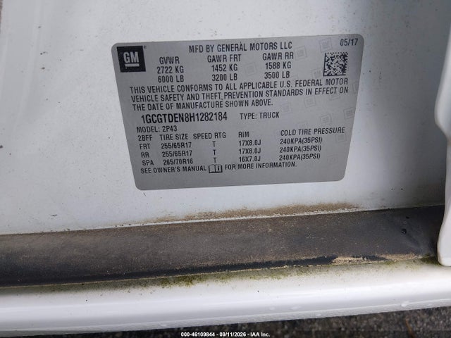 Продаж на аукціоні авто 2017 Chevrolet Colorado Z71, vin: 1GCGTDEN8H1282184, номер лоту: 46109844