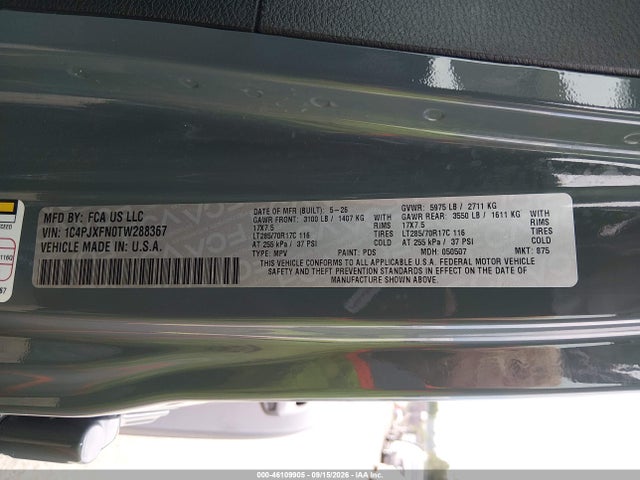 1C4PJXFN0TW288367 Jeep Wrangler Rubicon 4x4