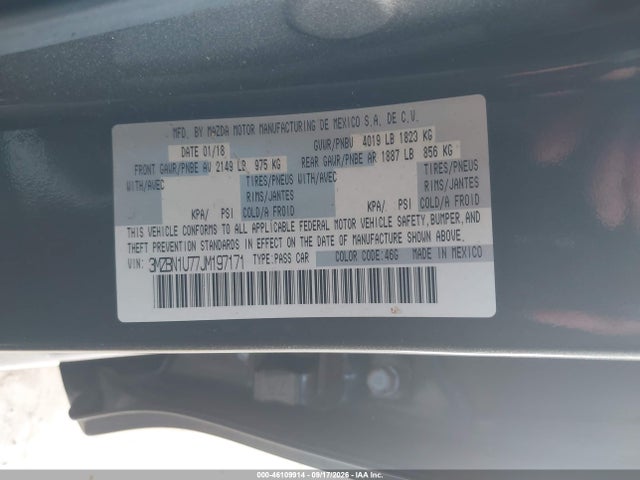 Aukcja sprzedaży 2018 Mazda Mazda3 Sport, vin: 3MZBN1U77JM197171, numer aukcji: 46109914