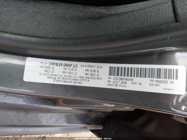 Продаж на аукціоні авто 2015 Chrysler 200 Limited, vin: 1C3CCCAB5FN603449, номер лоту: 46109952