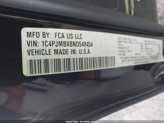 Продажа на аукционе авто 2022 Jeep Cherokee Trailhawk 4x4, vin: 1C4PJMBX8ND548454, номер лота: 46110061