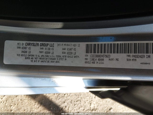 Aukcja sprzedaży 2013 Chrysler 200 Touring, vin: 1C3CCBBB8DN579623, numer aukcji: 46110204