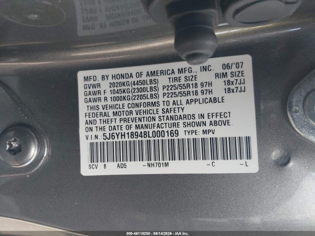 Продаж на аукціоні авто 2008 Honda Element Sc, vin: 5J6YH18948L000169, номер лоту: 46110250