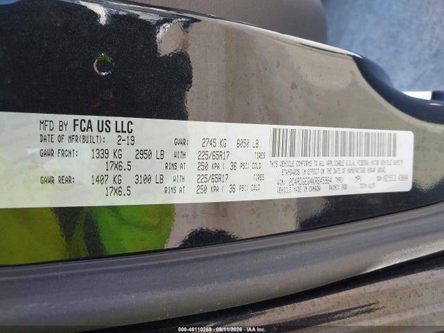 Dodge Grand Caravan Gt 2019 2C4RDGEG4KR645964 Image 9