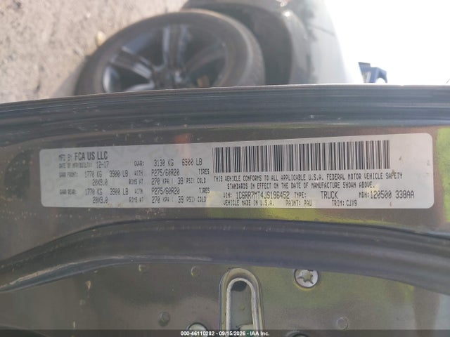 46110282 :رقم المزاد ، 1C6RR7MT4JS196452 vin ، 2018 Ram 1500 Night  4x4 5'7 Box مزاد بيع
