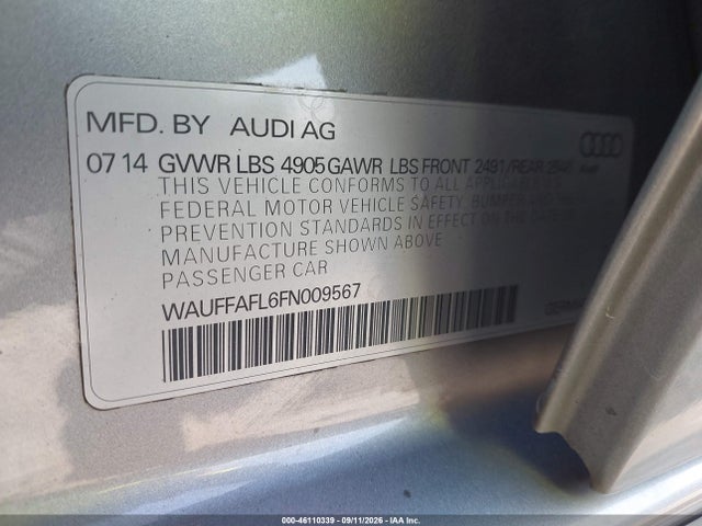 WAUFFAFL6FN009567 Audi A4 2.0t Premium