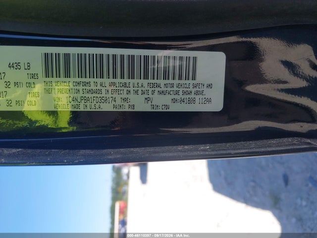 Продажа на аукционе авто 2015 Jeep Patriot Altitude Edition, vin: 1C4NJPBA1FD350174, номер лота: 46110397