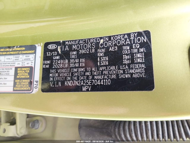 KIA Soul 2014 KNDJN2A25E7044110 Image 9
